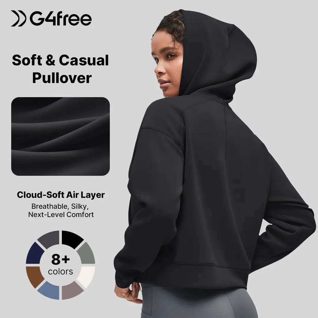 G4Free Smoofit Modal Soft Waist-Length Hoodies for Women Casual Pullover Long Sleeve Sweatshirts with Pockets