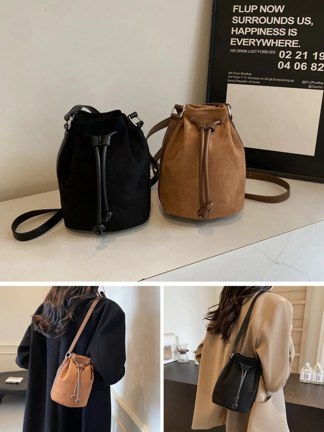 Vintage Styles Crossbody Phone Bag Lightweight And Secure Drawstring Design Shoulder Bag for Women, Drawstring Crossbody Bag  Large Capacity Organizer Bag, Organizer Bag,Lightweight Ladies Handbags for Travel & Commute