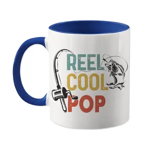 Reel Cool Pop Mug, Pop Fishing Mug, Pop Coffee Cup, Gift for Pop, Fisherman Pop, Fishing With Pop, Pop Gift Idea, Pop Grandbaby Gift, 11oz cup