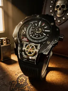 Monster Beast Men's Punk Watch, Future Cyber Skull Soul Watch, Oversized Fashion Watch, Gift Box Packaging, Perfect Party Gift