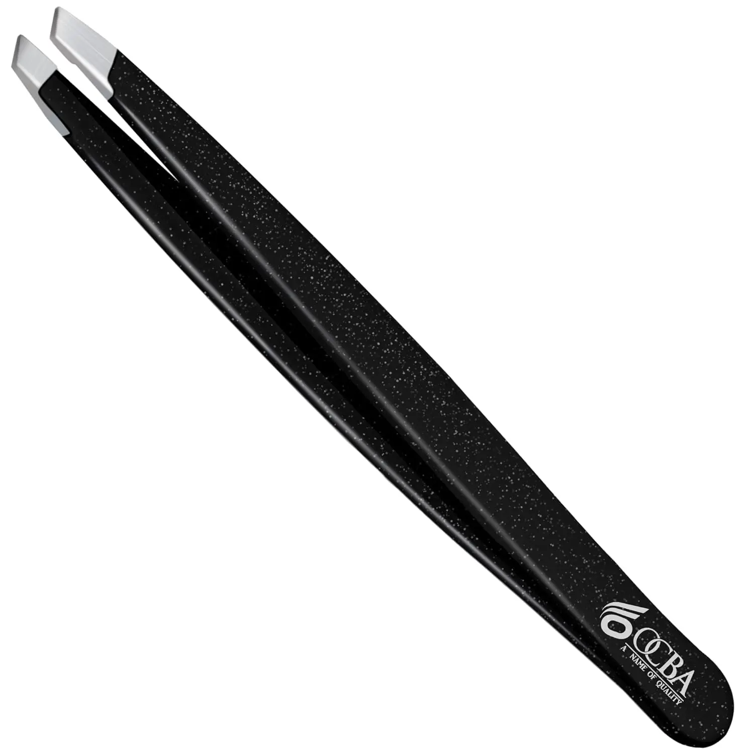 1 Pcs Tweezers for Facial Hair & Men for Precise Grooming of Eyebrows - Stainless Black Color Coated Eyebrow Tweezers for Ingrown Hair on Nose Ear (1 Pack Black)