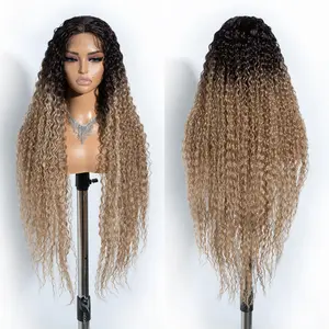 [Style Icon] 38” Super Long Full Curl Wigs Lace Front Wigs Pre-Plucked 4.5” Deeper Middle Part Wig Synthetic Wig