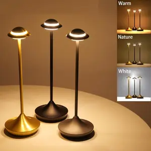 Cordless Table Lamp, 6000mAh Rechargeable Battery Operated Desk Lamp, Portable Table Light,3 Color Stepless Dimming Up,for Restaurant, Bedroom, Patio，Outdoor Camping, Coffee Shop, Night Light
