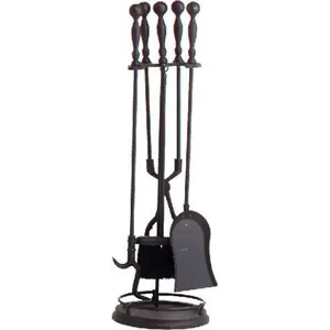 Dagan  Fireplace Tool Set, Black - 5 Piece