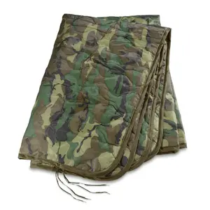GI Poncho Liner "Woobie" Blanket - Genuine U.S. Military Woodland Camo 100% Nylon Shell & Polyester Filling for Camping 82"x62"