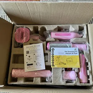 【Geoorood】 Geoorood Dog Grooming All-in-One Kit with Vacuum Brush 2.5L Large Pog, Stainless Steel Blades Lightweight Design 13KPa Suction Force Portable Cleaning Set #February Stock Up