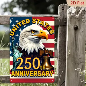 250th Anniversary Commemorative Logo of the United States - Retro Metal Wall Decoration, featuring a historic 250th anniversary design, durable indoor and outdoor decoration, suitable for homes, men's caves, bars, cafes - Commemorative Wall Art, 2D flat v