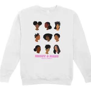 Beauty Supply Crew Neck T-Shirt Black for Girls with Natural Hairstyles - Womenswear Top Cotton Soft Streetwear