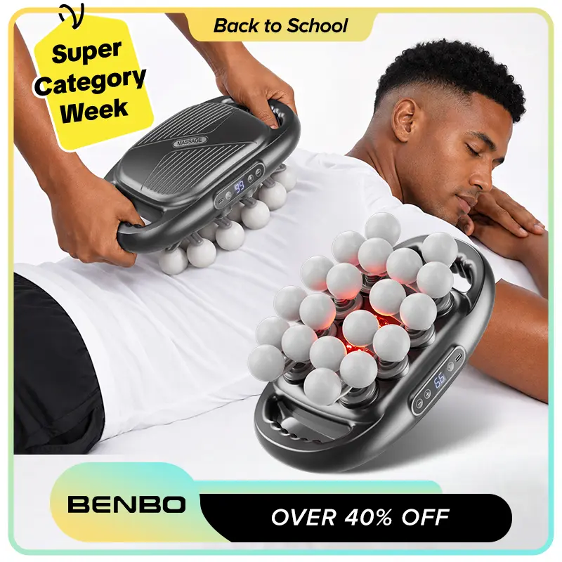BENBO Pro Max 20-Head Electric Body Massager, 12V High-Power Deep Tissue Muscle Massager with 99 Intensity Levels, 9 Massage Modes, For Back, Waist, Legs, Ft and Full Body, Ideal for Athletes for Muscle Recovery ,Back Massagers