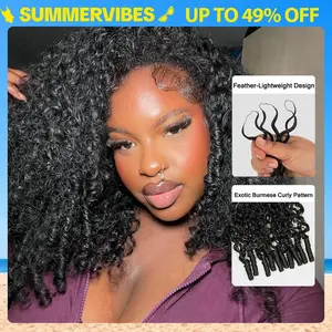 [Lowest Price] STERLY Crochet Extensions Human Hair Miracle Knots Pre-Separated 50g per Pack 45-50 Strands per Pack Knotless Boho Braids 4-5 Packs for Full Head Burmese Curly Textures Wig with Crochet Hook #Summervibes #tiktokshopmemorialday