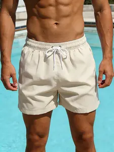 Men's Beach Shorts with Triangle Lining, Multi-Pocket Elastic Waist, Quick-Dry Breathable Gym Shorts for Gym Pool Outdoor Activities, Breathable Fitness Shorts, Lightweight Workout Shorts