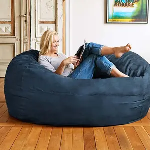 6ft Bean Bag Chair with Microsuede Cover - Ultra Soft, Foam Filling, Washable Large Bean Bag Sofa