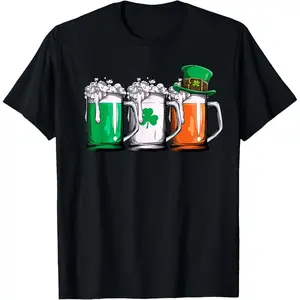 Irish Beer Ireland Flag St Patricks Day Men Women Leprechaun T-Shirt Small