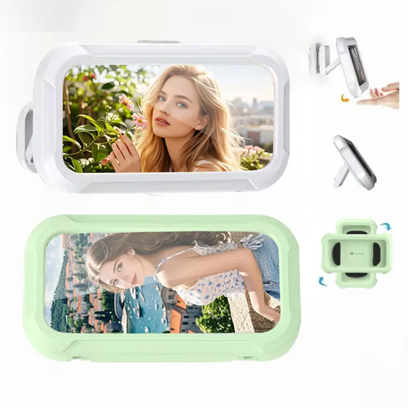 All-round Shower Phone Holder, 360° Rotating, Fits 4"–7" Phones！Wall-mounted for convenience and security." White Protective