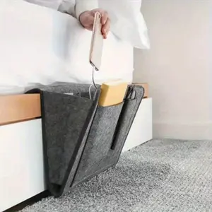 Bedside Storage Bag - Hanging Basket with Durable Fabric Bedside Organizer, Multi-Color Options (for bed, Sofa) |   Space-Saving Hidden Storage for Books, Remotes, Medicines |   Classic Bed Storage Solution, Easy Access & Clutter-Free, Shelf Baskets