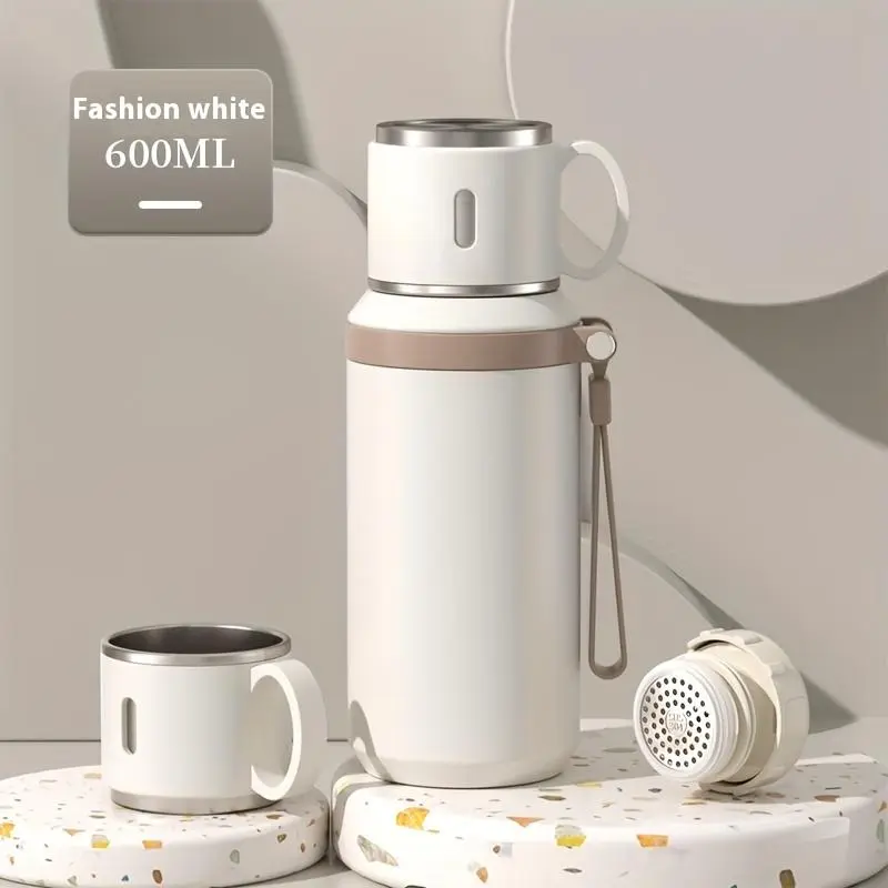 29oz Stainless Steel Insulated Water Bottle with Rope, Dual Function Coffee  Cup, Portable Outdoor Flask for Camping, Cycling, Home, Office - TikTok Shop