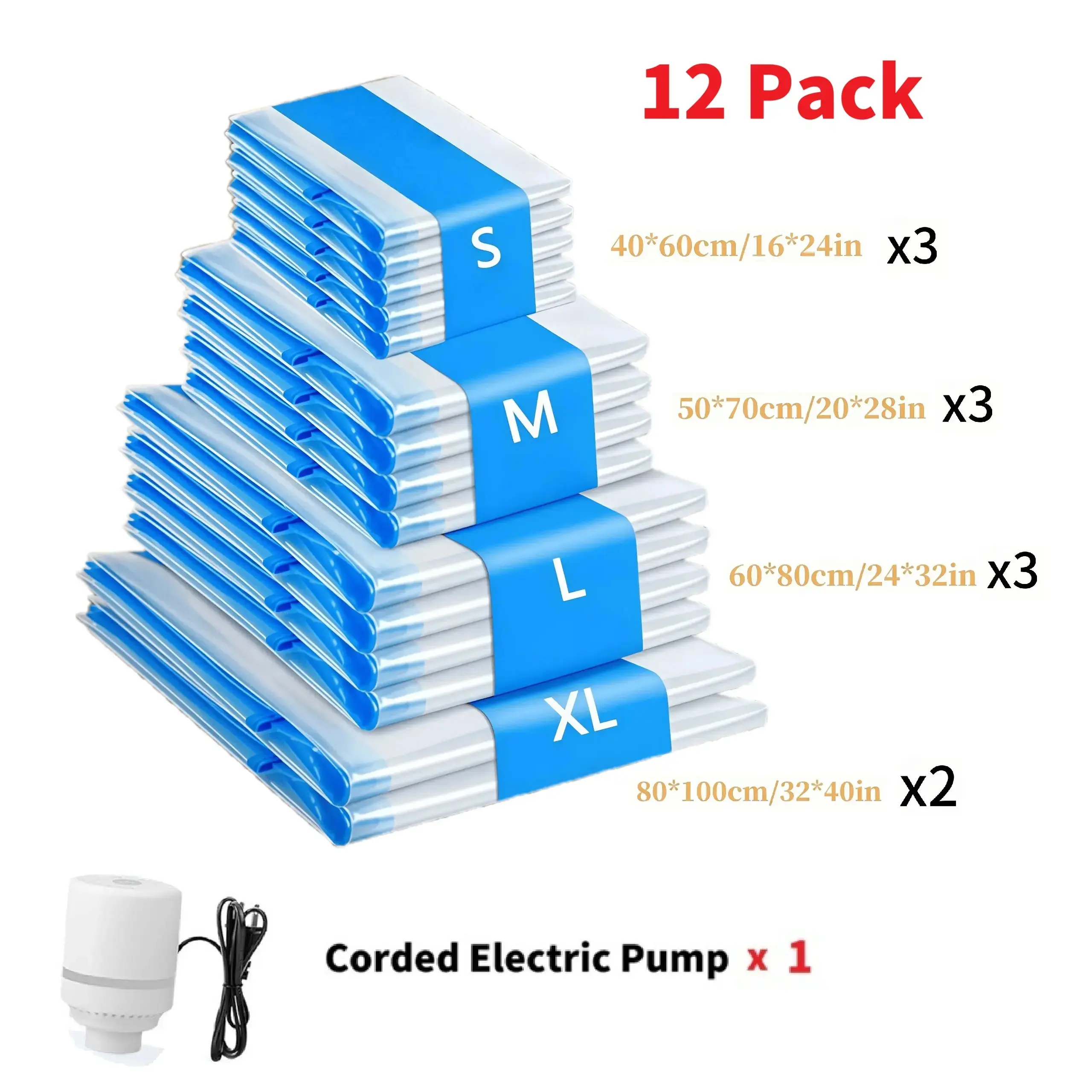 12 Pack (11 Bag+1 Corded Electric Pump）