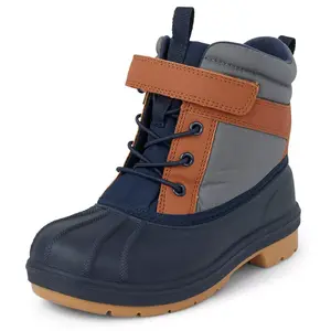 The Children's Place Boys Colorblock Lace Up Boots Blue YOUTH 5