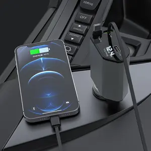 4 in 1 Retractable Car Charger  Car Charger USB  Fast Charging, Car Accessories, Car Adapter Travel Essentials Gifts for Women Men