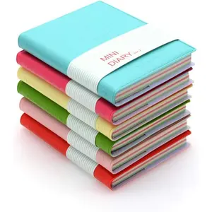 zhengwanhh09j 6PCS Pocket Notebook Hardback Journal Notepad Mini Portable Diary Memo with PU Leather Case Blank Pages 10.5 x 8cm/ 4.1 x 3inch, 100 Sheets