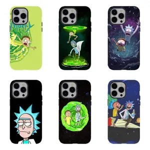 Rick-M0rty Cartoon Anime Two-In-One Film Case - Durable, Shock-Absorbing, and Trendy Protection - for iPhone17 16, 15, 14, 13, 12 Plus, Pro, Max, and Samsung S25-22 Perfect Birthday Gift for Friends