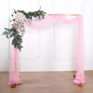 Pink Sheer Organza Wedding Arch Draping Fabric, Long Curtain Backdrop Window Scarf Valance 18ft