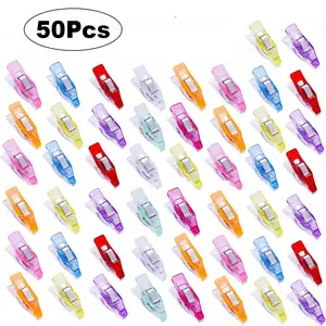 50Pcs Sewing Clips, Edging Fixed Clips, Quilting Clips, Multipurpose Sharp Mouth Style Plastic Clips, Clothespins Clip, Photo Clips, Fabric Clips for Crafts, Sewing & Quilting Tools, Fasteners (Randomly Mixed Colors)