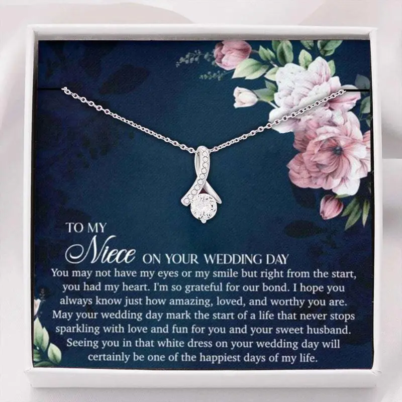 Niece Necklace, Gift For Niece On Her Wedding Day Wedding Necklace Gift From Aunt, Bridal Shower Gift, Elegant bridal necklace, wedding jewelry, layered styles, dainty accessories, special day gift