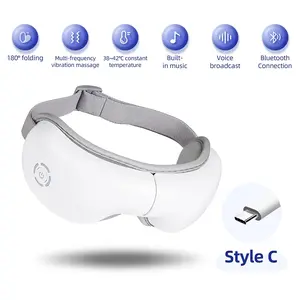 Bluetooth-compatible Eye Massager Device, Vibration+Hot Compress+Music+Voice Prompt, Relieve Fatigue Sleep Aid, Electronic Eye Relaxer