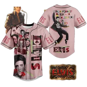 Elvis Rock And Roll Baseball Jersey, ELvis 90s Jersey Shirt, Music Conert