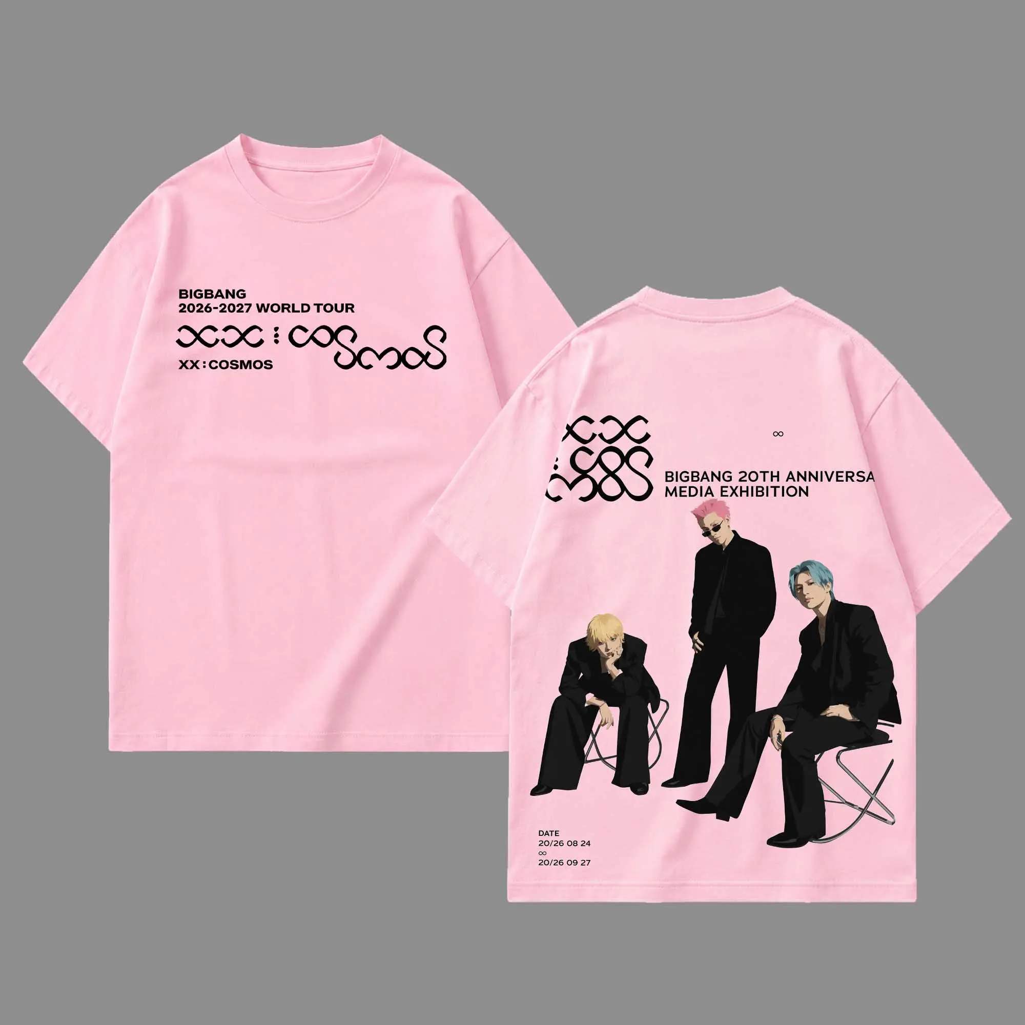BIGBANG 20TH Anniversary XX : COSMOS WORLD TOUR V2 Premium Cotton T-Shirt - G-Dragon Taeyang Daesung Graphic Tee, KPOP Concert Tour Merch, Cute Festival Summer Shirt, Unisex Gift for Latin Fans