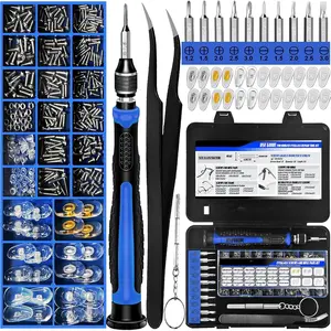 Eyeglass Sunglass Repair Kit,  Eye Glasses Repairing Tool Kit with Assorted Screws,Nose Pads,Small  Bit Set & Tweezer with Mini Travel Case for Glasses,Sunglasses and Others