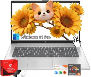 HP 17.3 inch Flagship Touchscreen Laptop, AMD Ryzen 5 7530U, Up to 32GB RAM, Up to 1TB SSD, Windows 11 Pro, Office 365 Web Version,17.3" HD+ BrightView Display, AI-Powered Copilot, Wi-Fi 6