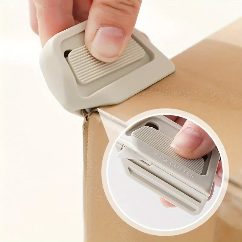 2pcs Ceramic Blade Box Opener - Self Returning Safety Cutter - Magnetic Non Stick Design - Sharp Eagle Beak Edge For Cardboard, Plastic, Wrapping - Lightweight Ergonomic Handle, Battery Free