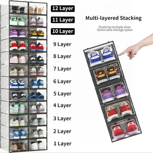 Stackable shoe boxes for efficient organization - 100% brand new - Organiser