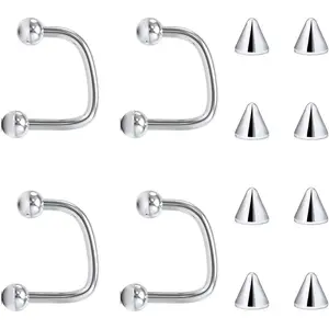 16G Labret Jewelry Surgical Steel Lip Rings Hoops C-Shaped Snake Bite Piercing Jewelry Medusa Piercing Jewelry for Women Men
