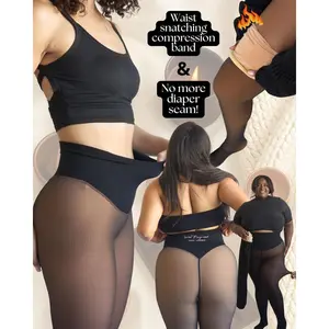 NEW COMPRESSION BAND & ONE SEAM OPTION!THE ORIGINAL MAGIC FLEECE LINED LEGGINGS - XXS TO 3XL - 4 SHADES - CLOSED FOOT - Fleece Tights Available in Plus Size and Light to Brown Fur