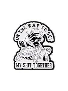 Adorable Bear Riding Turtle Brooch Pin, Cute Cartoon Design Accessory, Perfect for Dresses & Sweaters, Versatile Fashion Jewelry