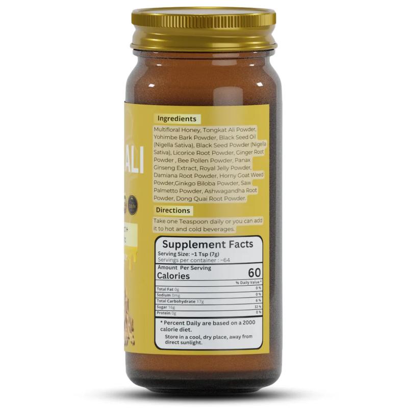 Herb To Body Tongkat Ali Honey | Multifloral Honey | Wildcrafted | 16oz Flavor Sweet