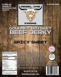 Spicy Sweet Flavor Gourmet Brisket Beef Jerky