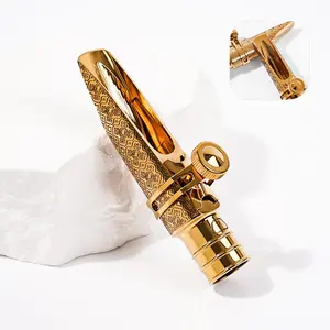 Professional Tenor Sax Mouthpiece 8 | Hand-Engraved Gold Sax Mouthpiece with Improved Airflow | Jazz Sax Mouthpiece clarinet and flute otama tone sopranosax bari tonesaxophone brand news axophone drums Brass Carving Pattern Saxophone Strap alto saxo hne