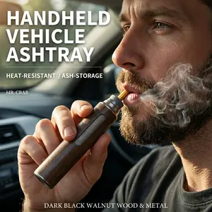 Portable Handheld Ashtray - Dust-Free, Windproof Mini Cigarette Cover Holder for Car, Home
