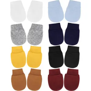 Newborn Infant Toddler Mittens No Scratch Cotton Elastic Wrist Gloves Hypoallergenic for 0-6 Months Baby Boys Girls