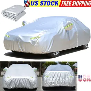Universal Full Car Cover for Sedans & SUVs - All-Weather Protection Outdoor Anti UV Rain Snow Dust Silver