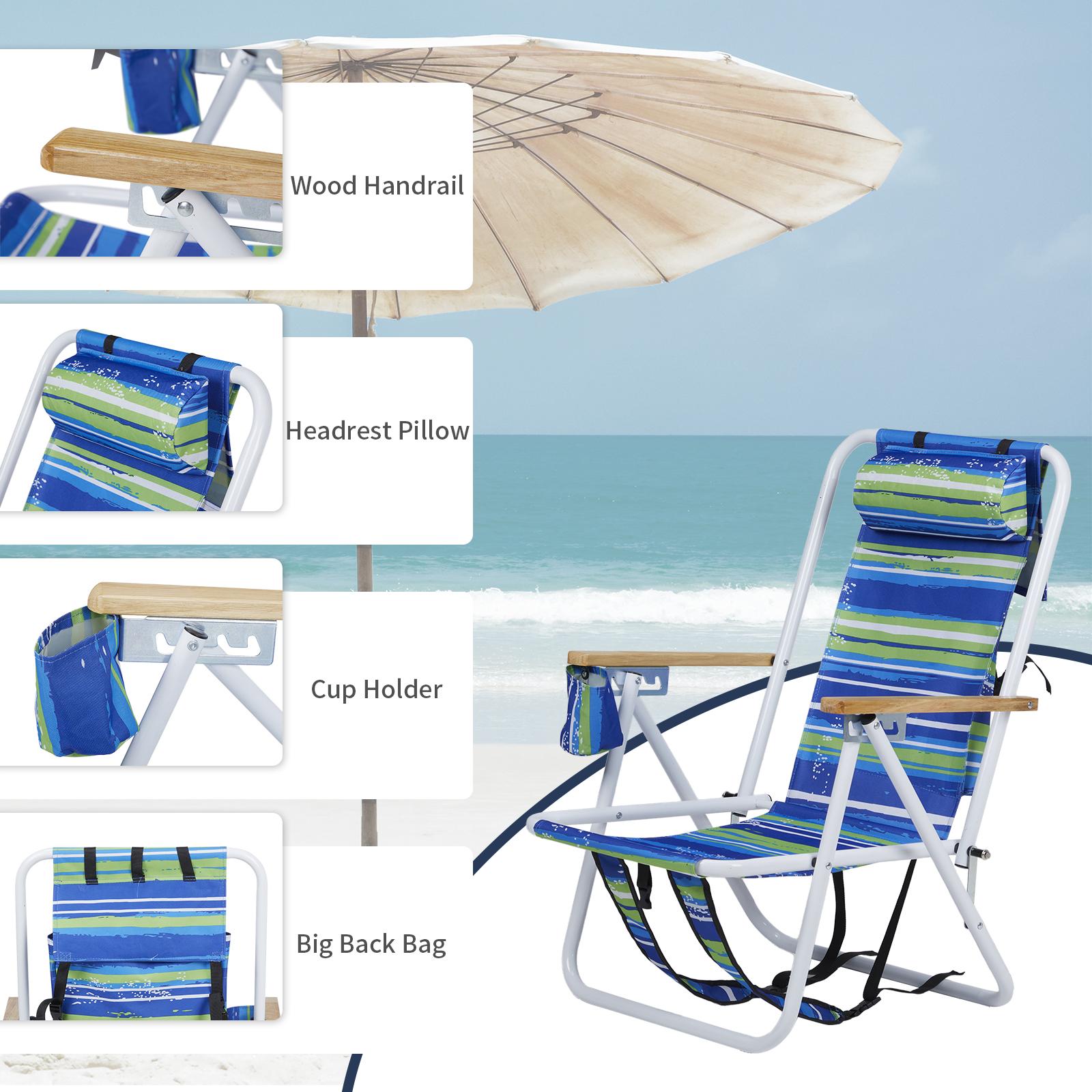 Beach Chair Blue And Green Stripes