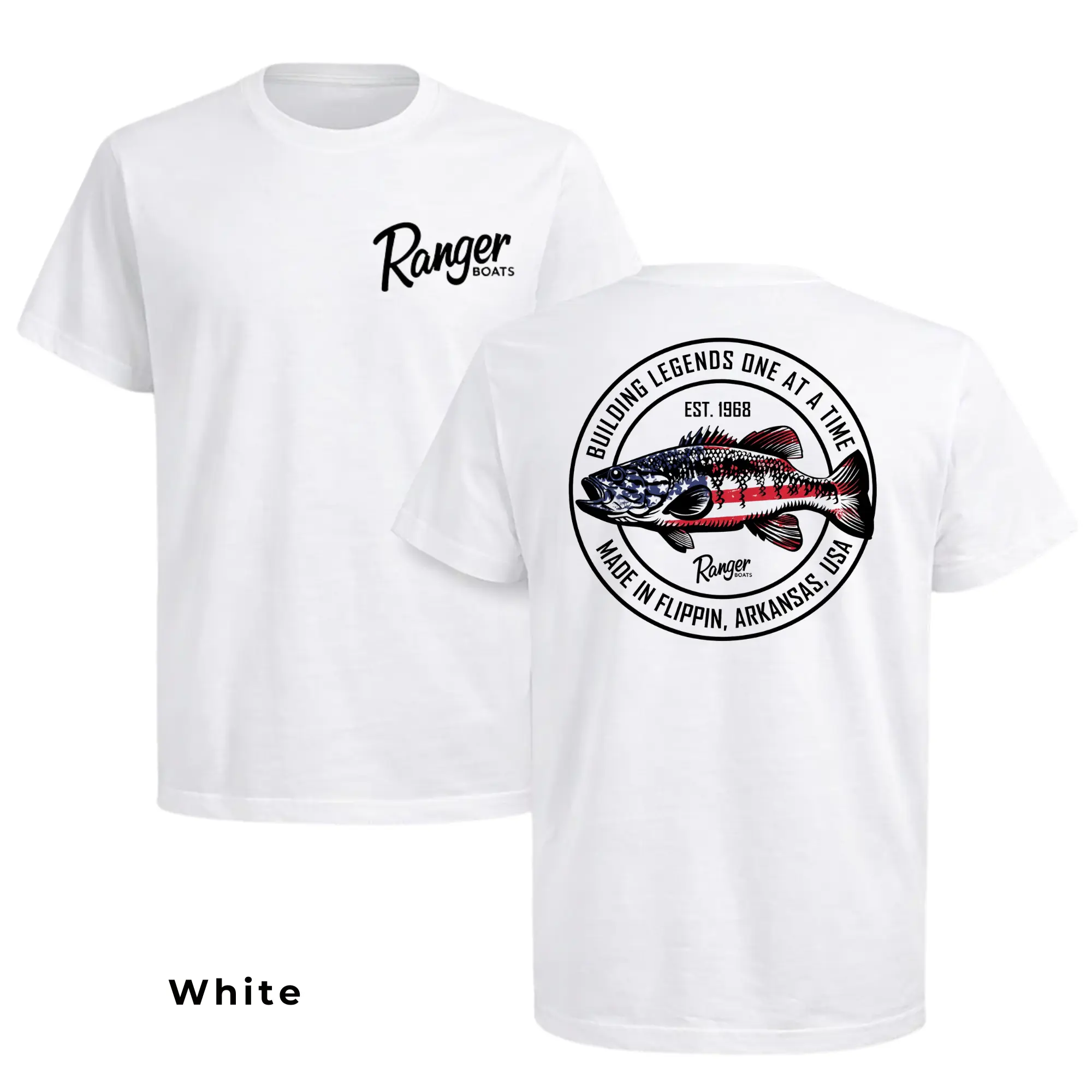 Ranger Boats Patriotic Bass Fishing Shirt, American Flag Fish Graphic Tee, USA Fishing T-Shirt