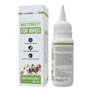 LUVAR8 Multitwety for Birds Liquid Supplement 100 ml - 12 Essential Vitamins, Supports Immune System, Healthy Peaks, Legs, Bones & Minerals with Aminoacids
