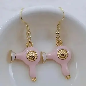 Hair Stylist Pink Blow Dryer Dangle Earrings - Stylish Hair Accessory for Everyday Wear new style girl jewelry