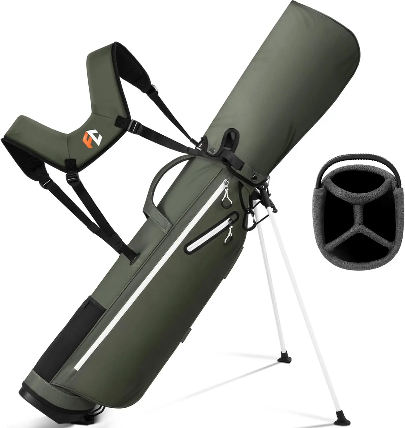 Z Golf Lightweight Stand Bag 4-Way Length Dividers Holds 10 Clubs 3.7 lbs with Dual Straps & Stand for Driving Range Par 3 and Standard Courses