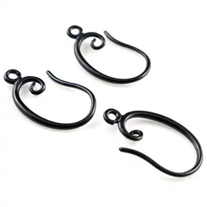 10pcs ( 5pair) 19x11mm Black Colors Plated FashionEar Hooks Earring Wires for Handmade Women Fashion Jewelry Earrings-L3-37
